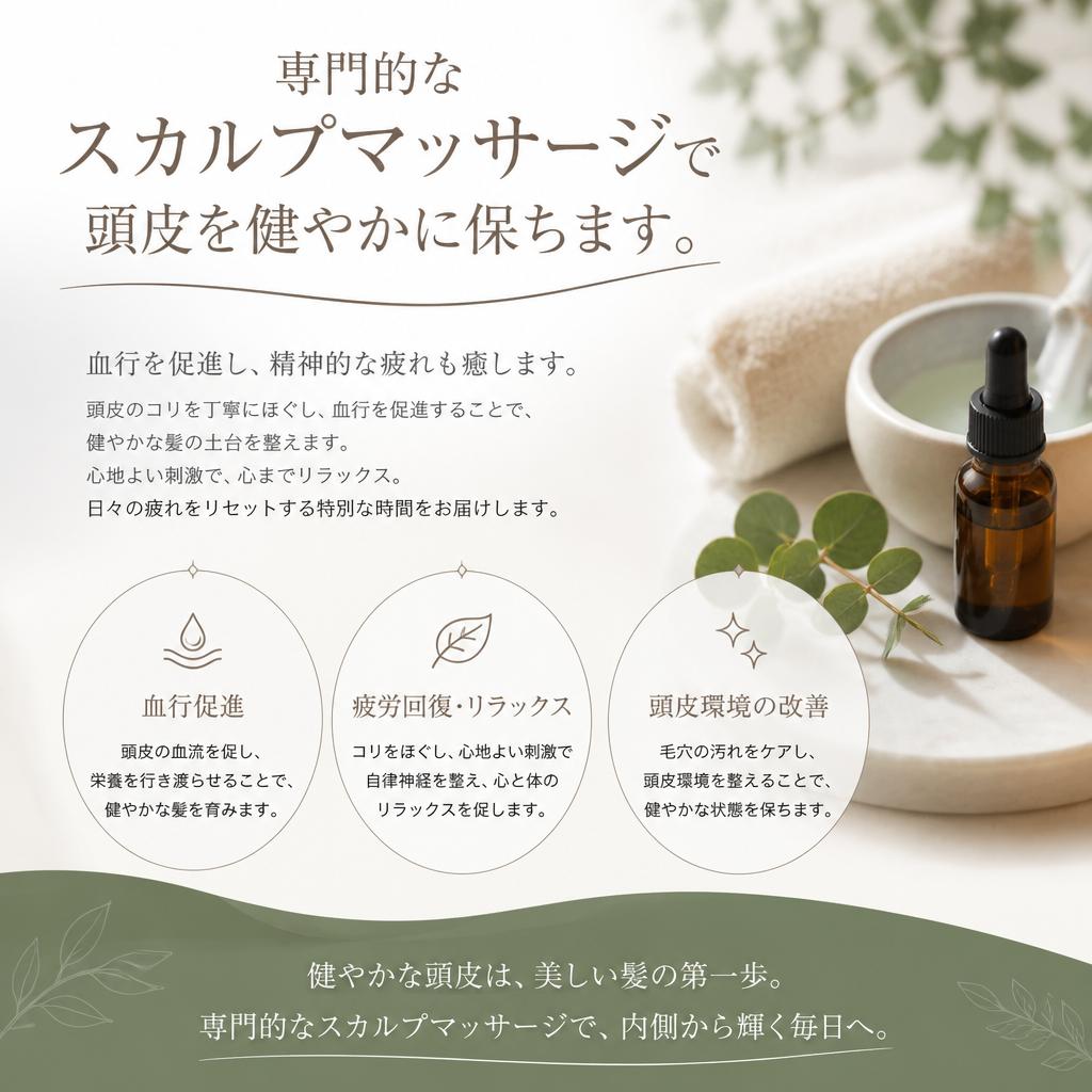 スカルプマッサージでリフレッシュ