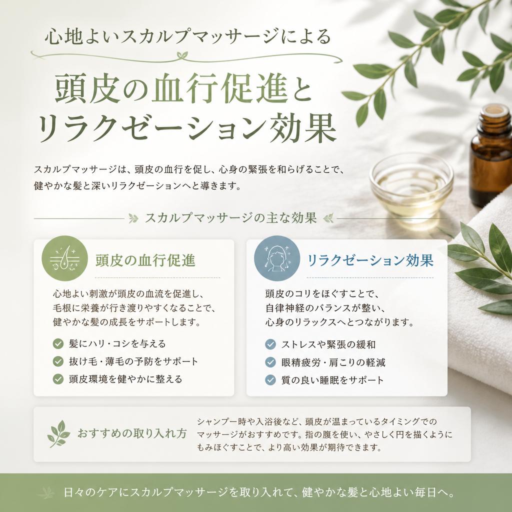 リラックスできるスカルプマッサージ