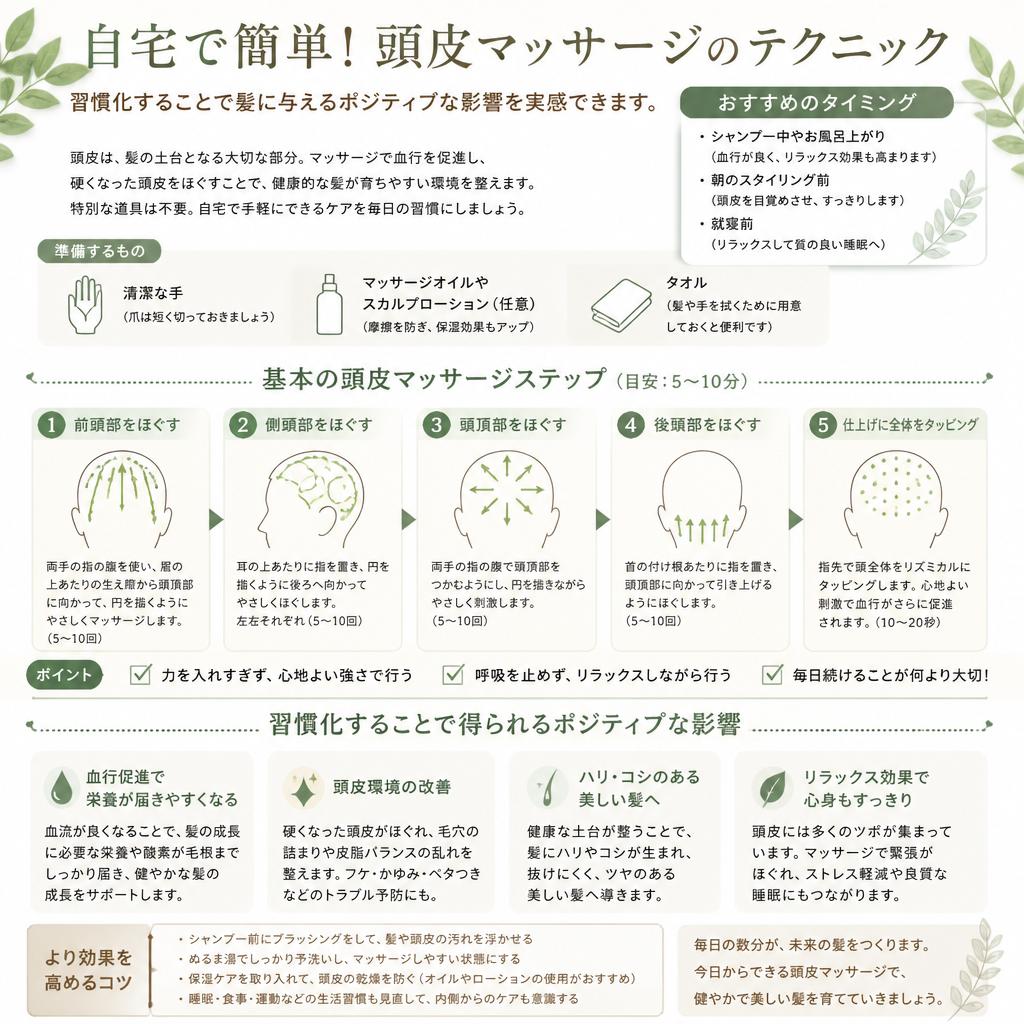 実践！自宅でできる頭皮マッサージ