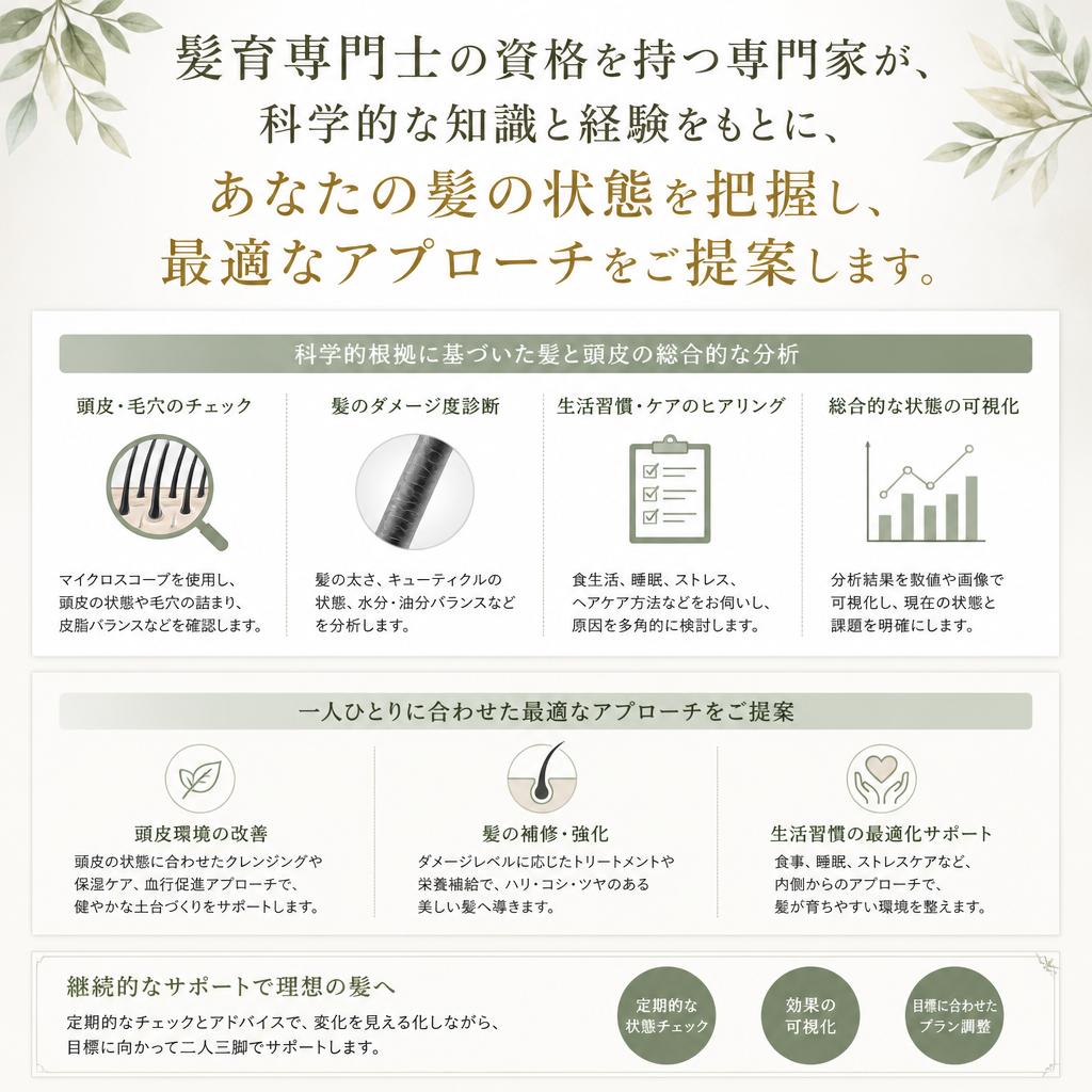 髪育専門士による確かな知識