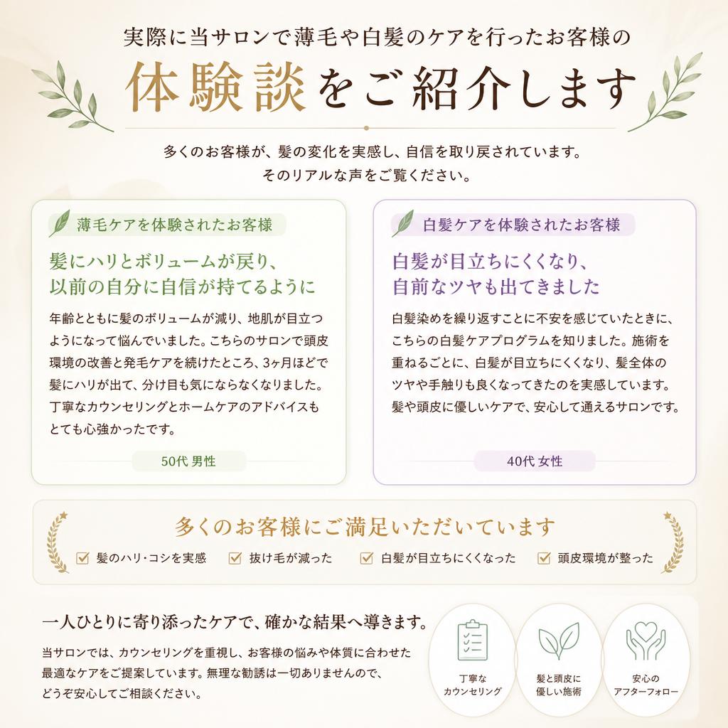 お客様の声：実績と体験談