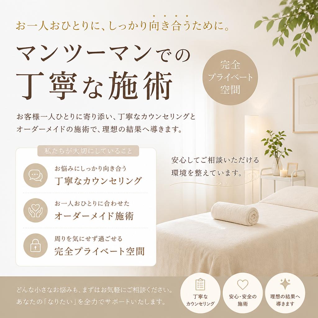 髪育専門士®のマンツーマン対応