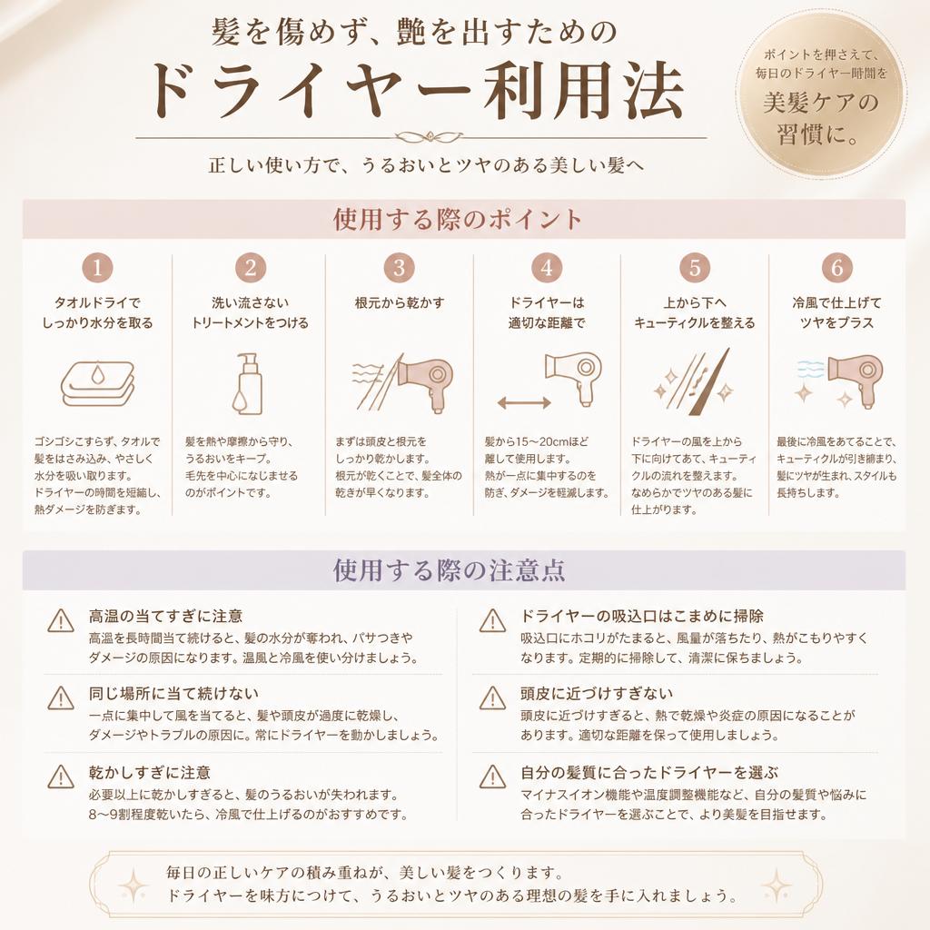 ドライヤーの正しい使い方
