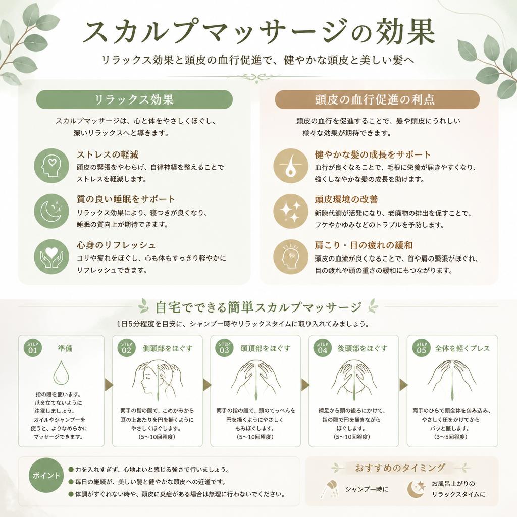 スカルプマッサージでリラックス