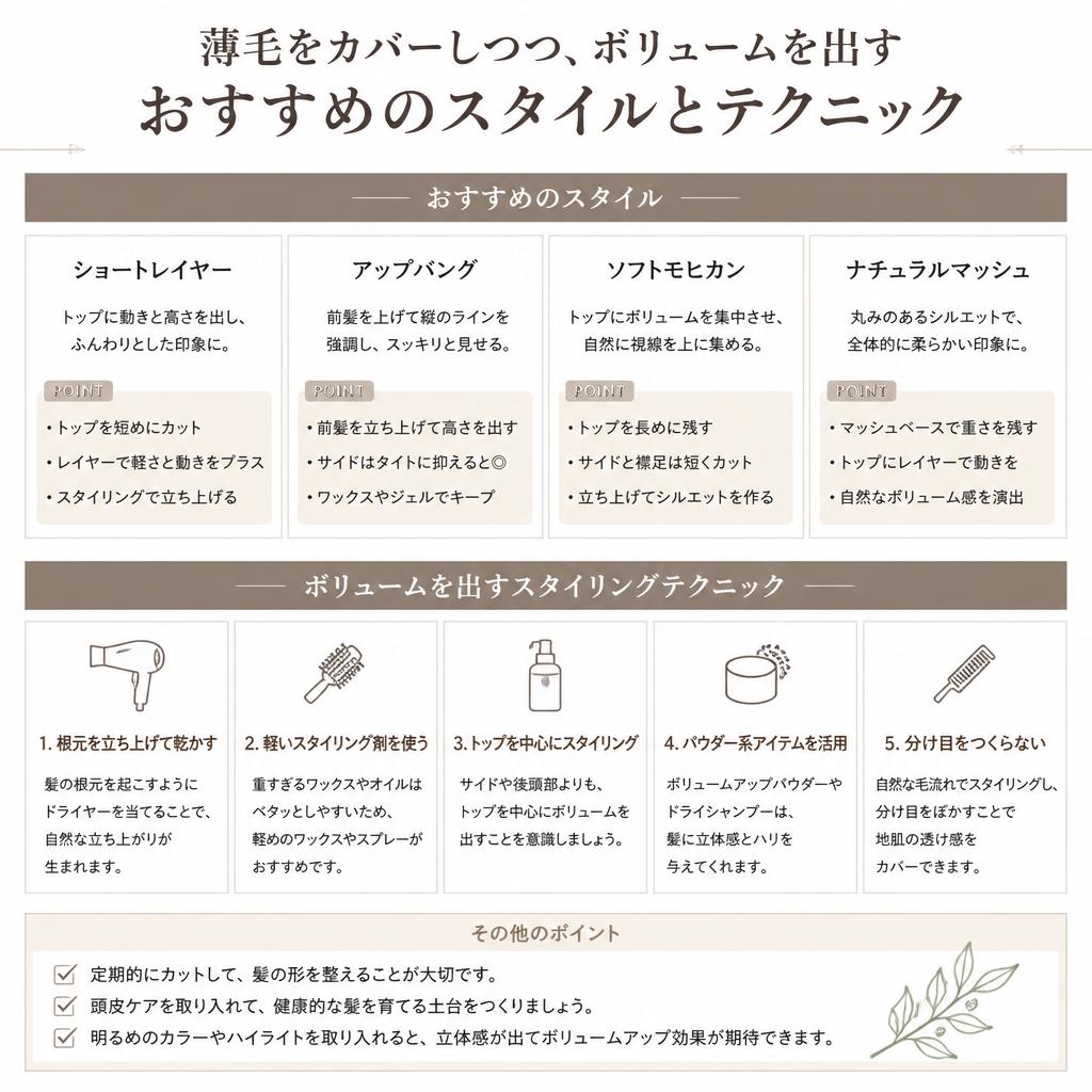 薄毛に効果的なスタイリング方法