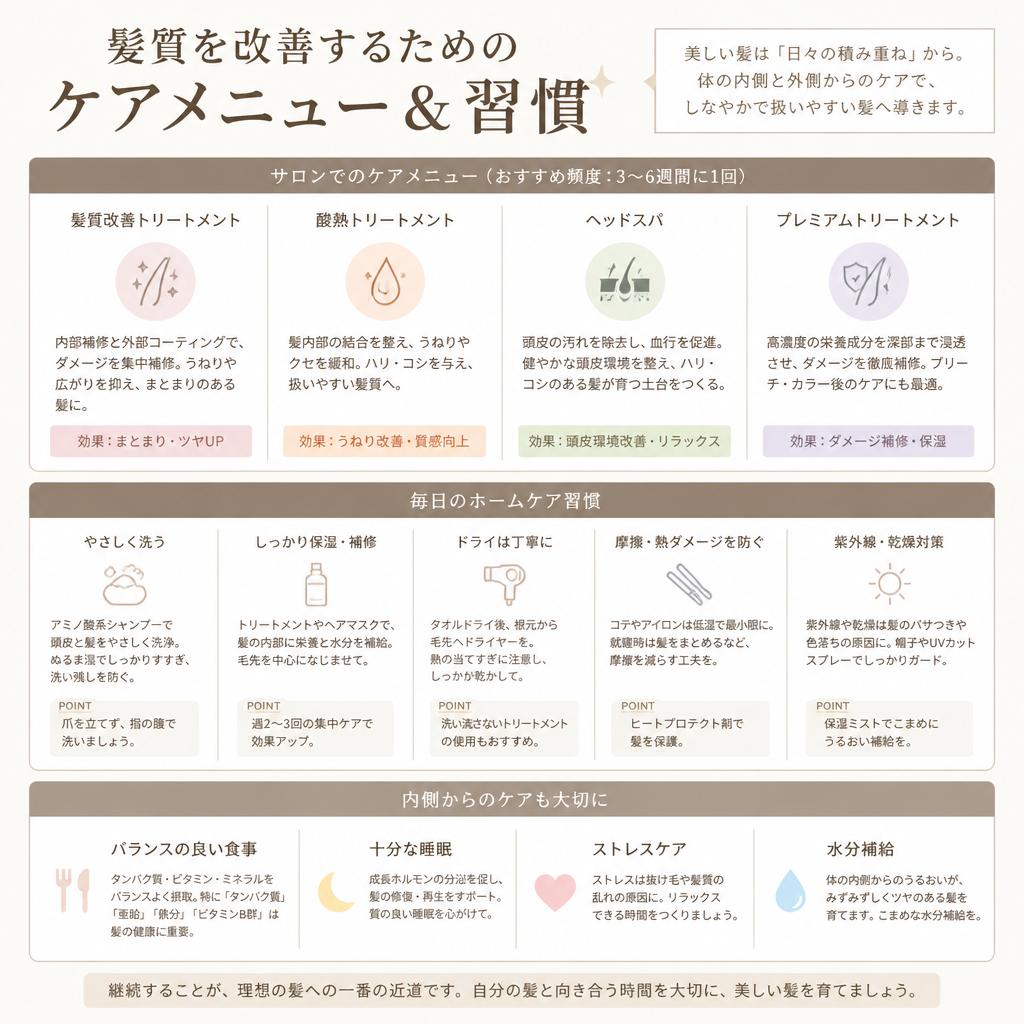 髪質改善のためのケア方法
