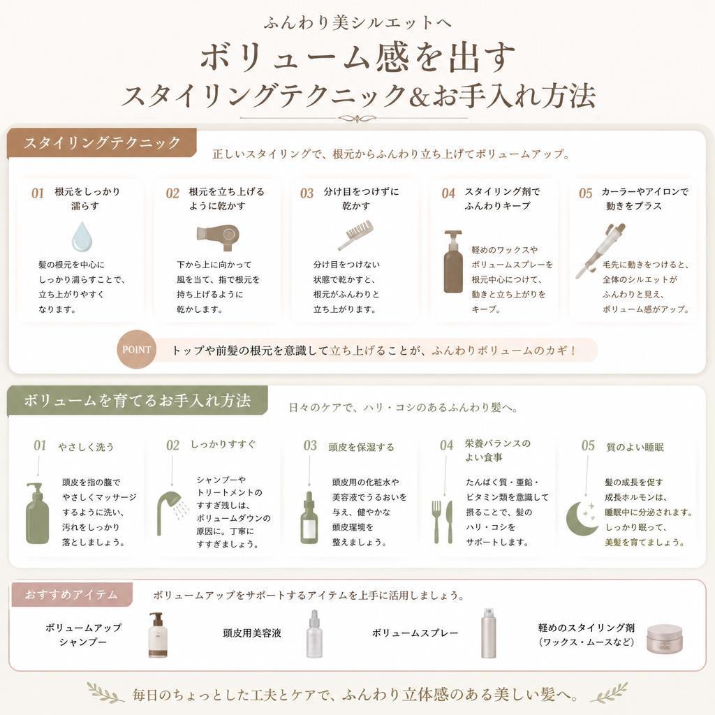 ボリュームアップを叶えるテクニック