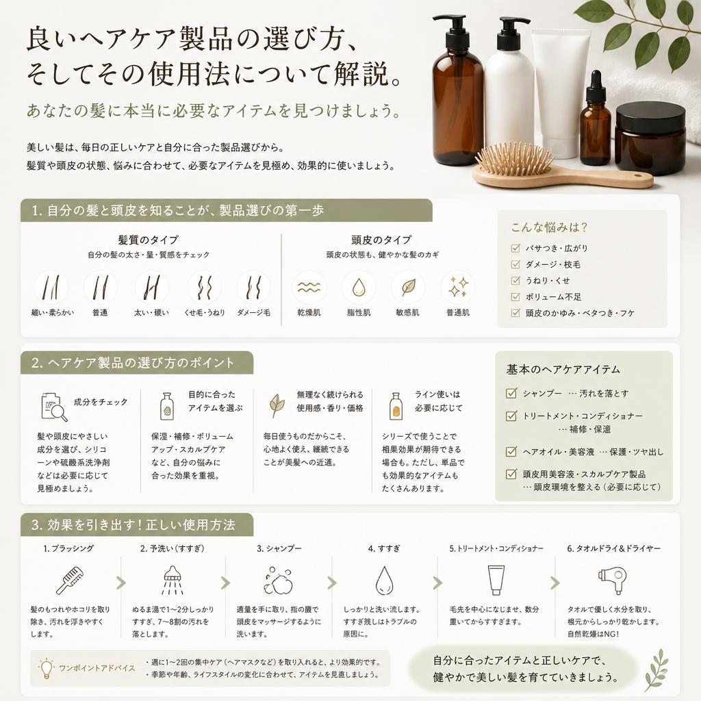 日常的なヘアケア製品の選び方