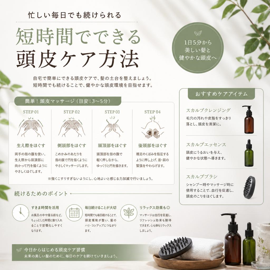 3分でできる簡単頭皮ケア