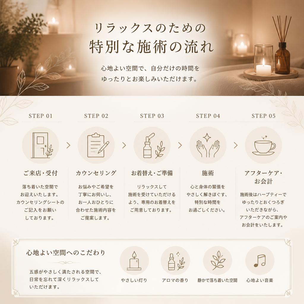 当サロンの施術の流れ