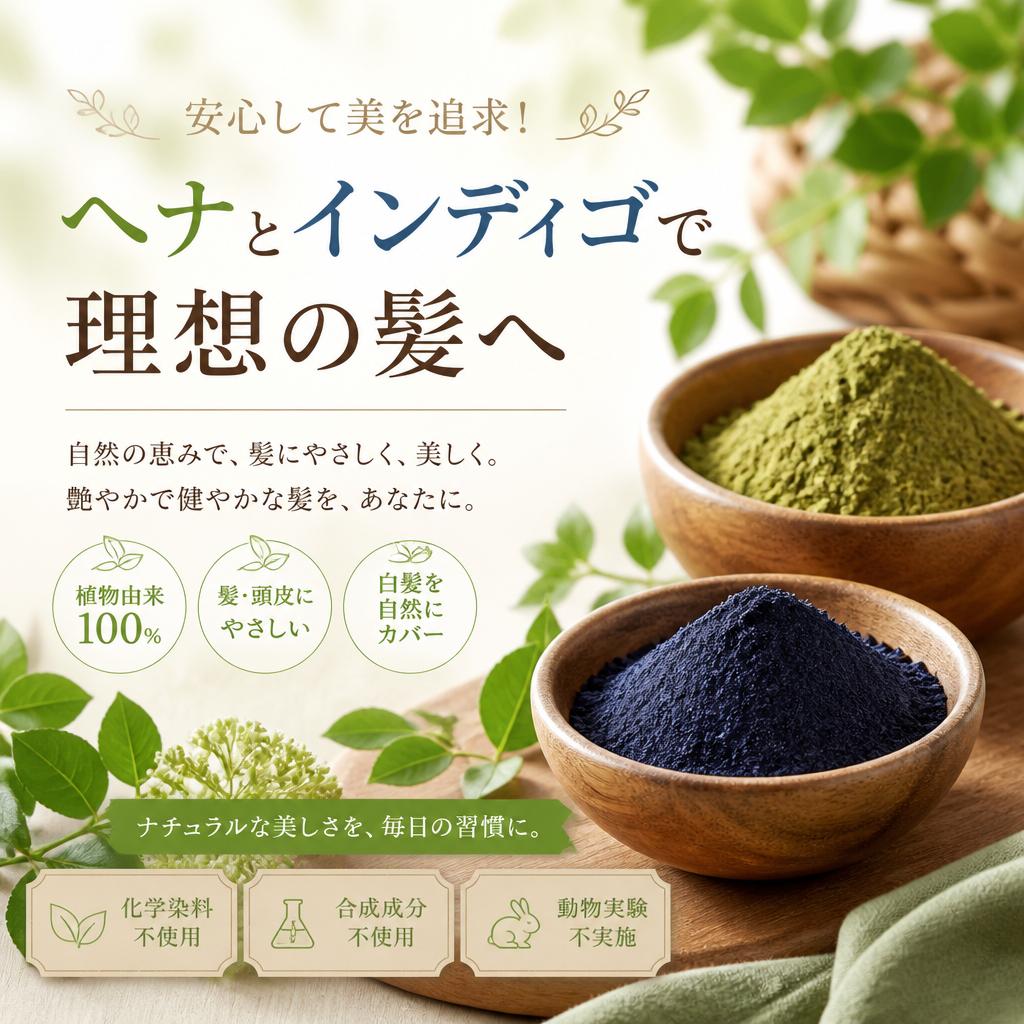 安心して美を追求！ヘナとインディゴで理想の髪へ