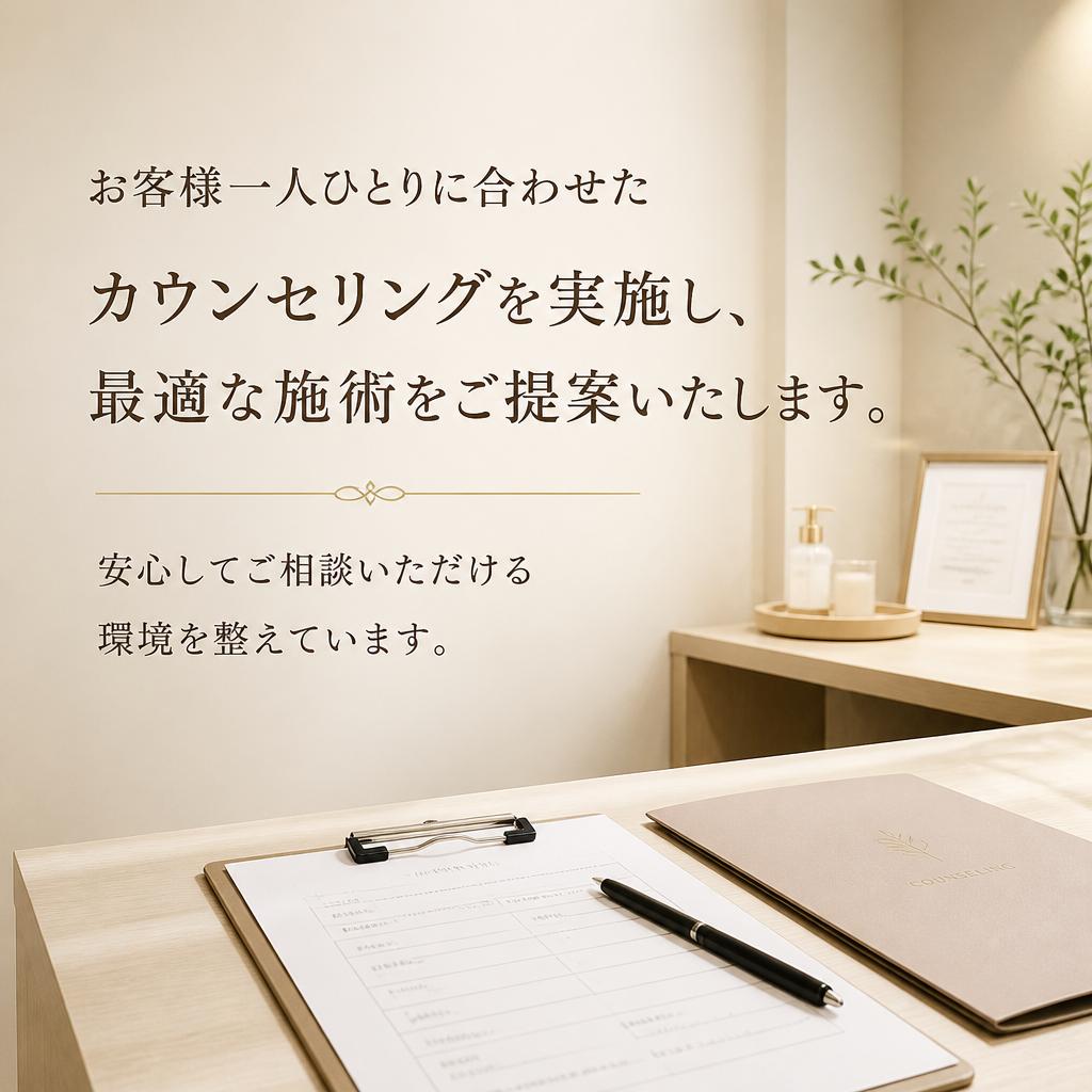 個別のカウンセリングで安心