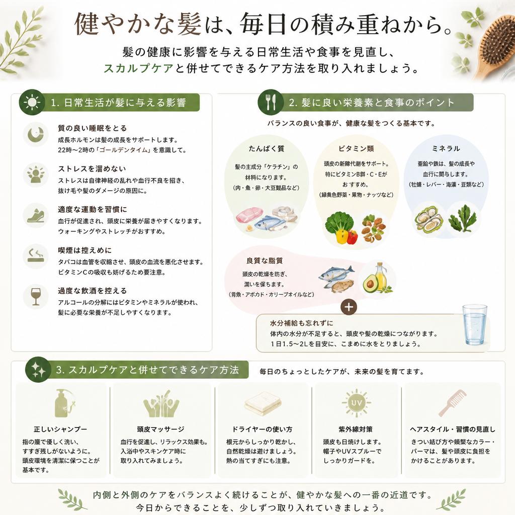 髪の健康を育むための生活習慣