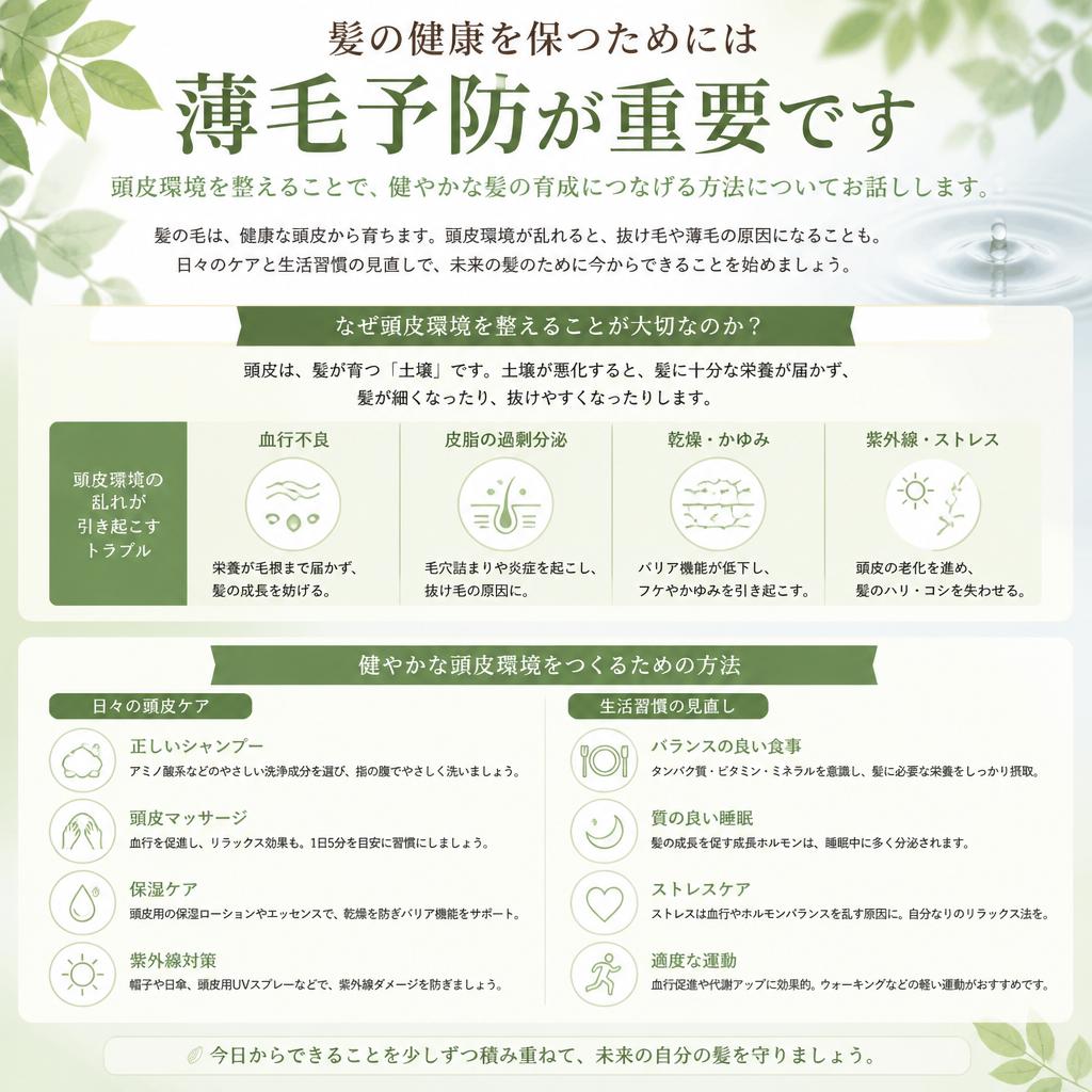 薄毛防止と髪の育成