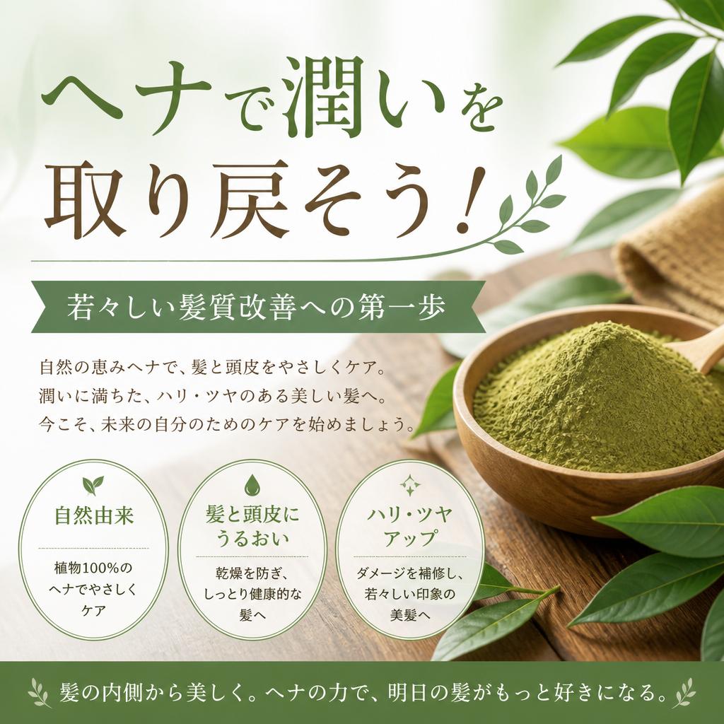 ヘナで潤いを取り戻そう！若々しい髪質改善への第一歩